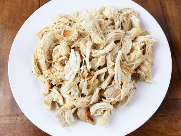 Shredded Chicken on Plate