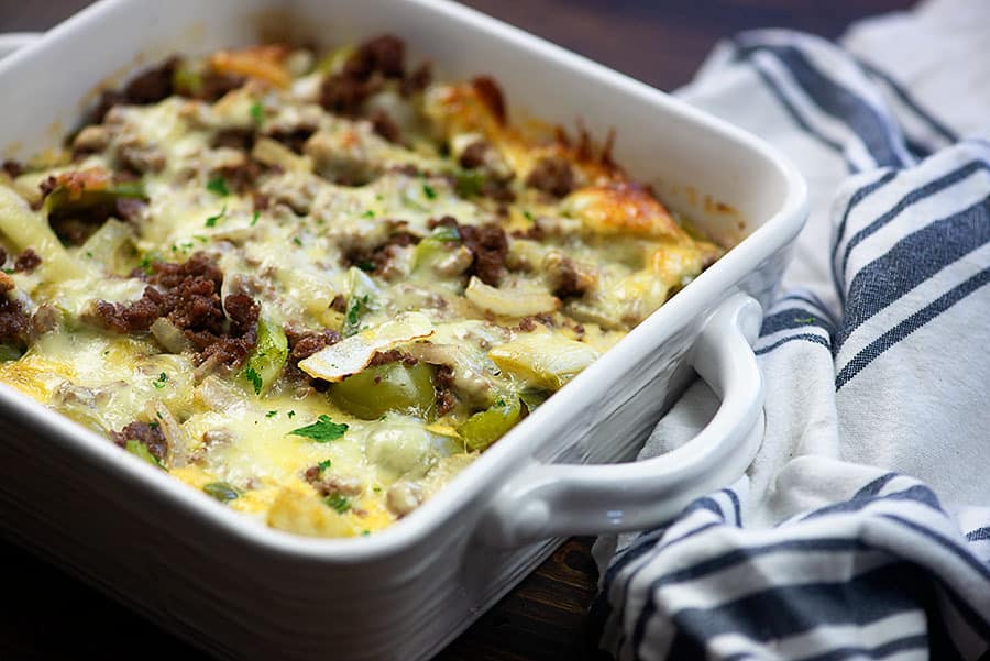 Philly Cheese Steak Casserole