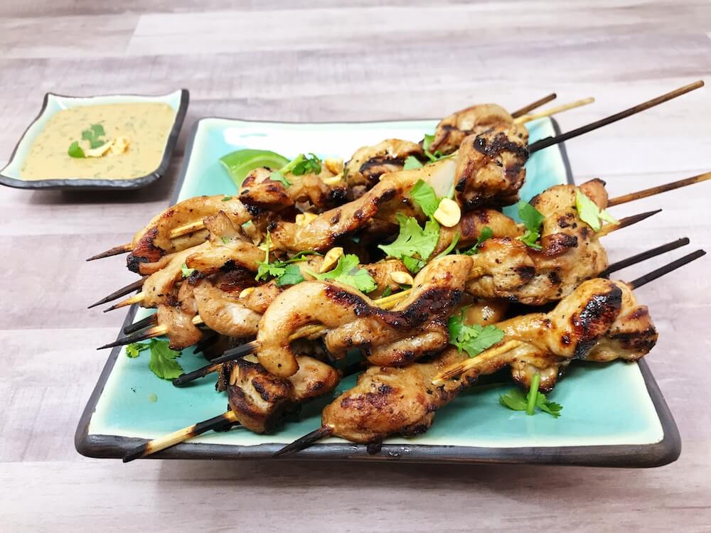 Keto Chicken Satay Finished Dish