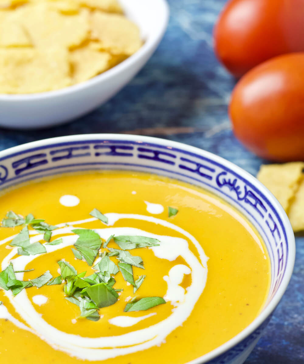 Creamy Keto Low Carb Tomato Bisque Recipe - Cropped