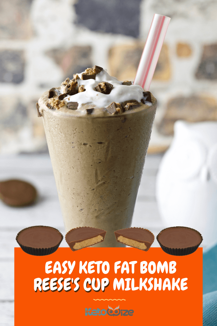 Easy Keto Fat Bomb Reese's Cup Milkshake Recipe Pinterest Image