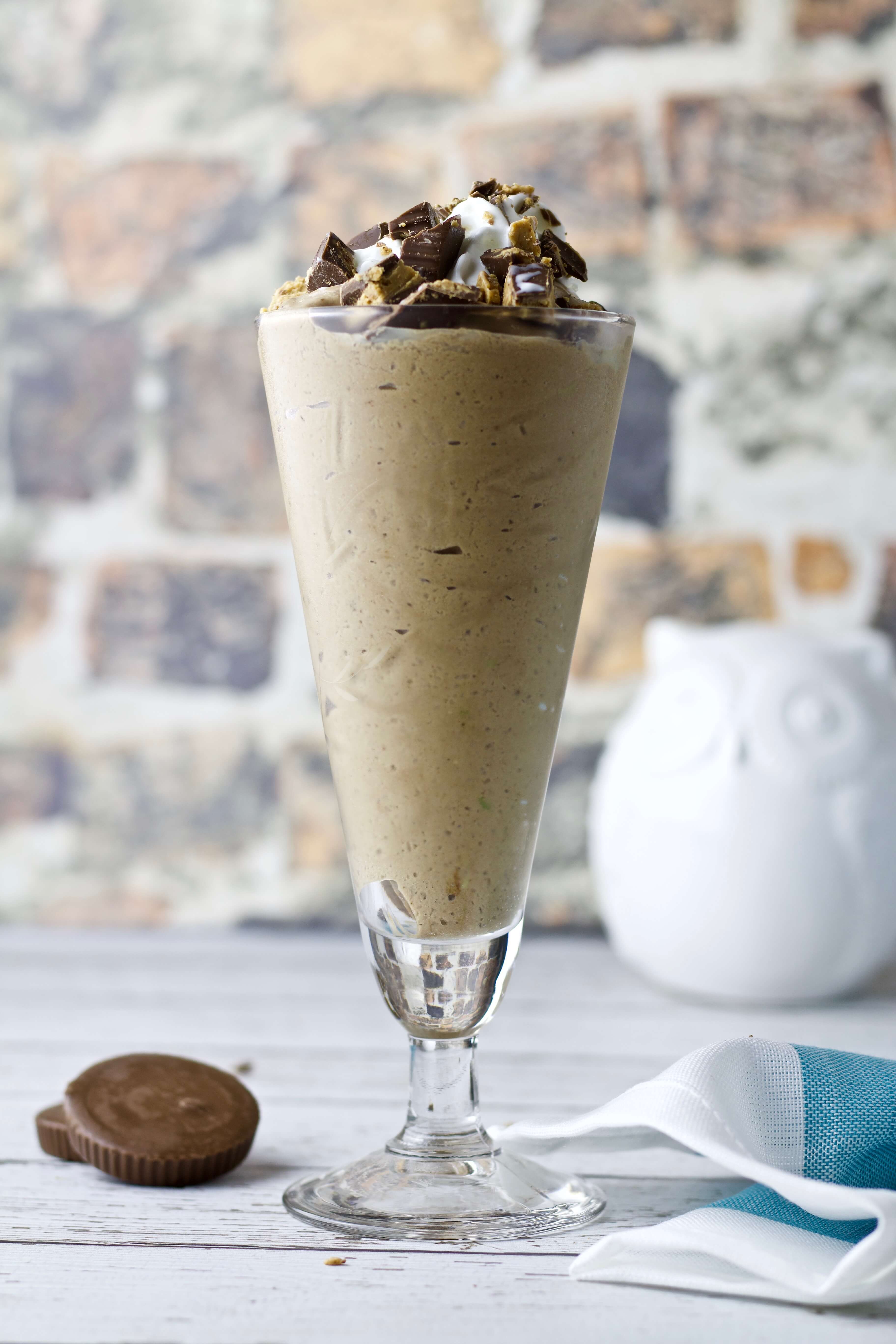 Easy Keto Fat Bomb Reese's Cup Milkshake Straight On