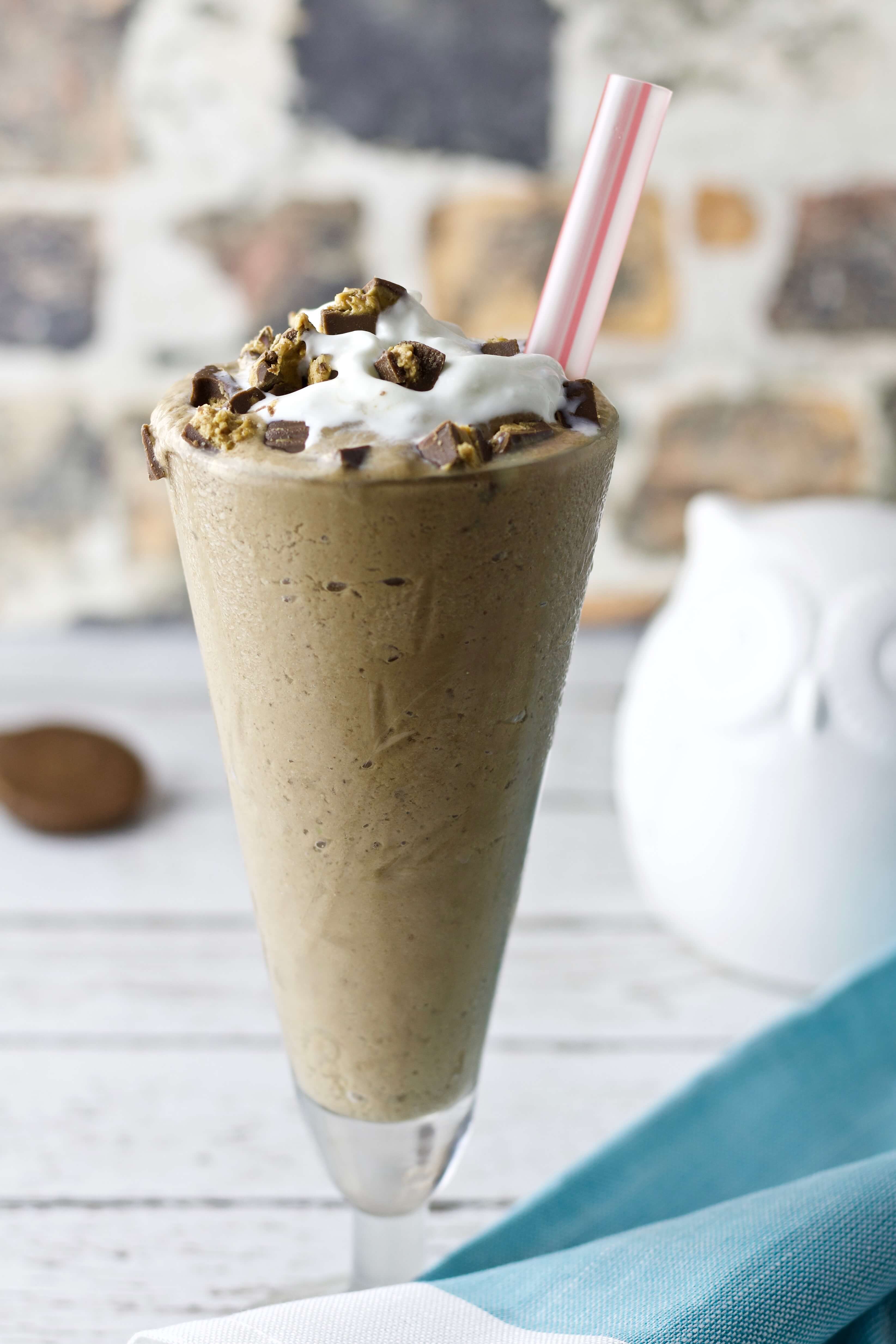 Easy Keto Fat Bomb Reese's Cup Milkshake With Straw