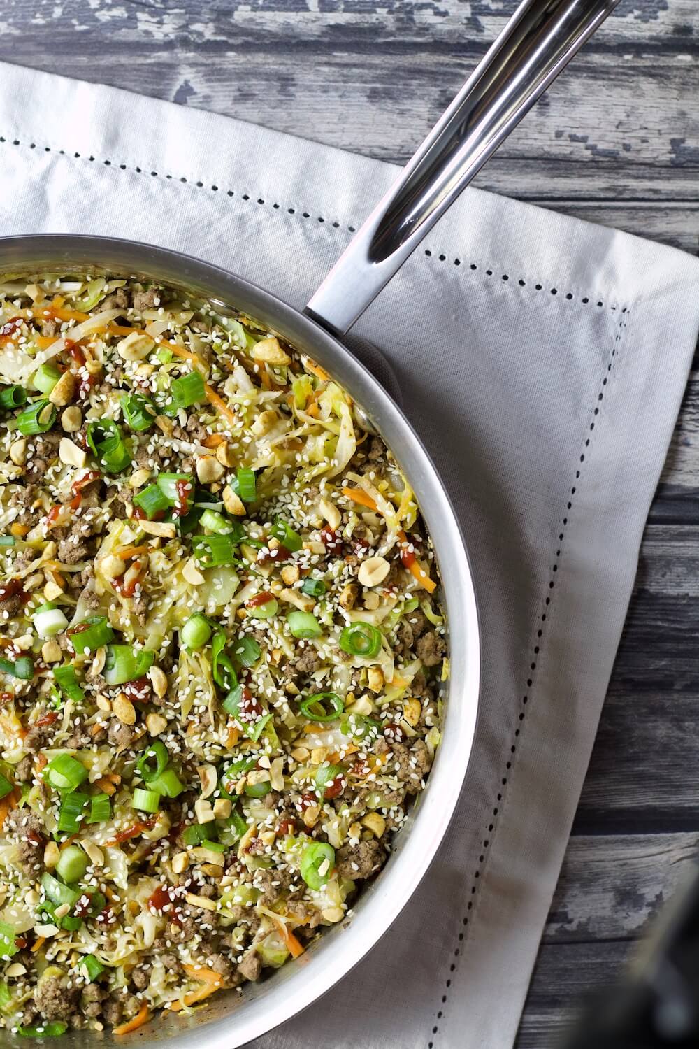 Keto Egg Roll In A Bowl Skillet