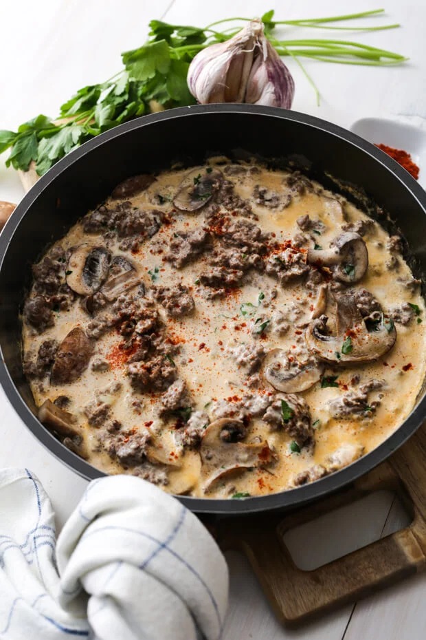 Keto Ground Beef Stroganoff Recipe