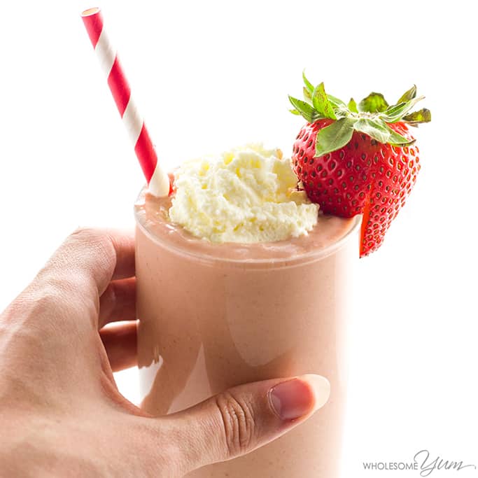 Strawberry Avocado Keto Smoothie Recipe With Almond Milk