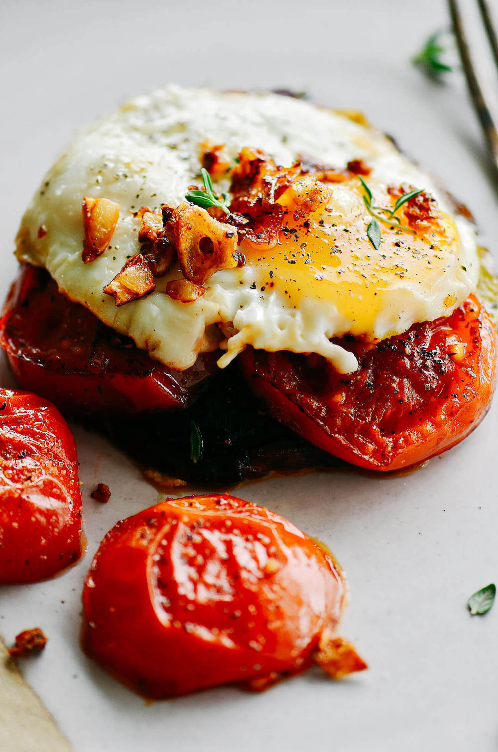 Whole30 Pan Roasted Portobello Egg Toast