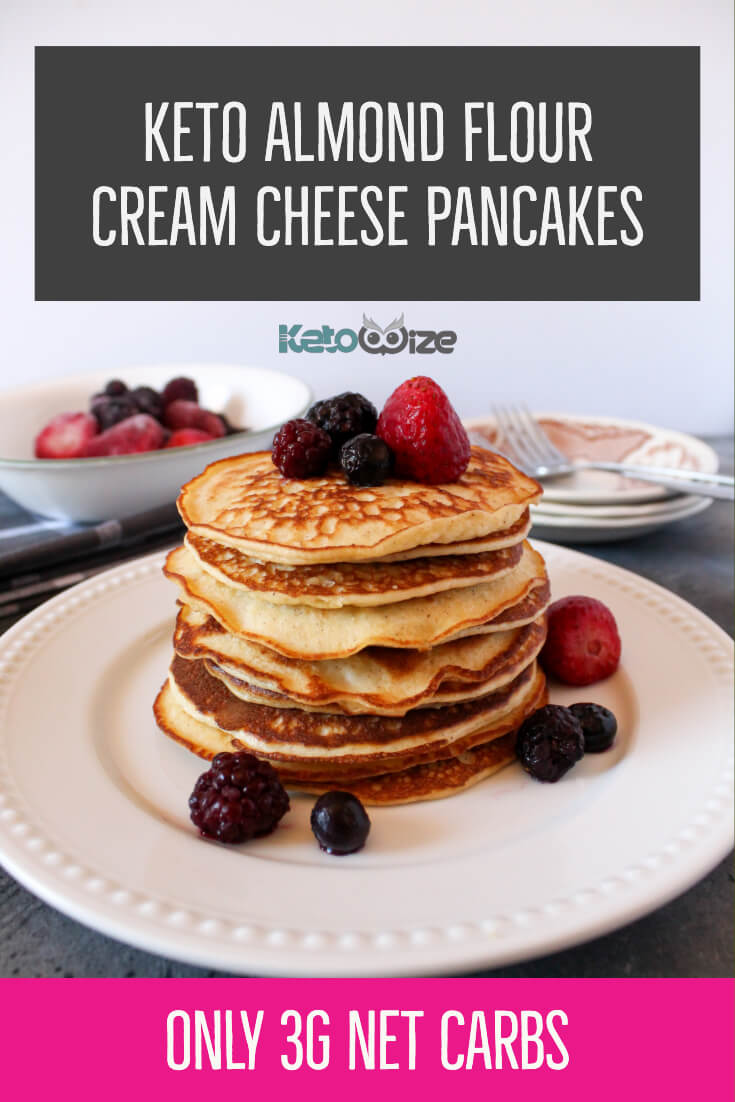 Keto Almond Flour Cream Cheese Pancakes - Only 3g Net Carbs
