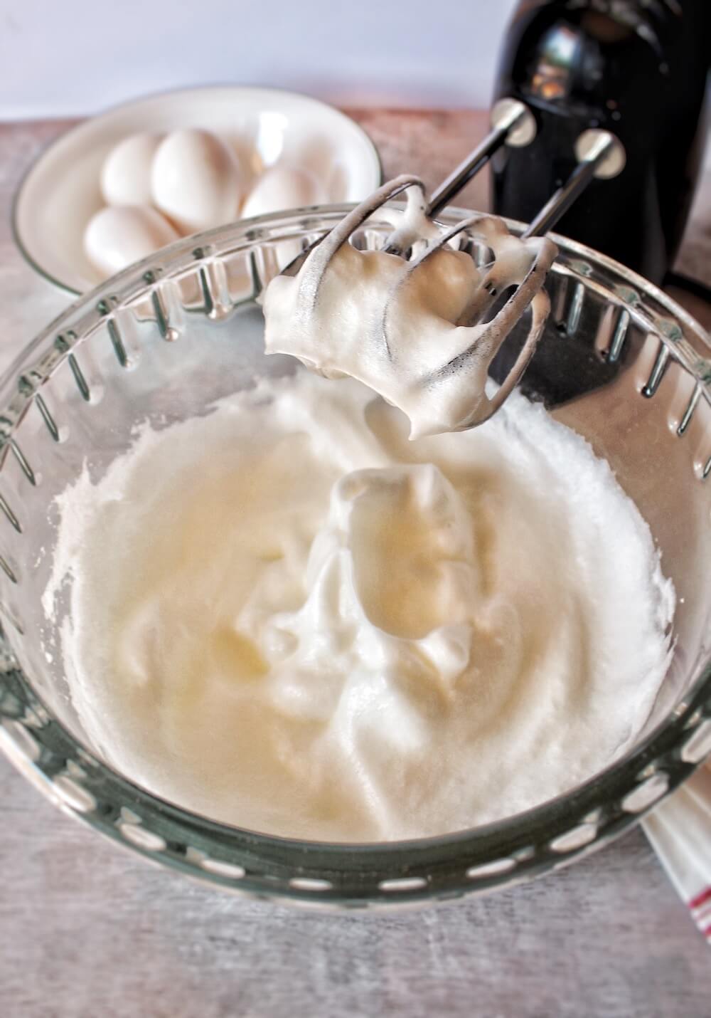 Keto Cloud Bread Recipe - Eggs Whipped In Bowl