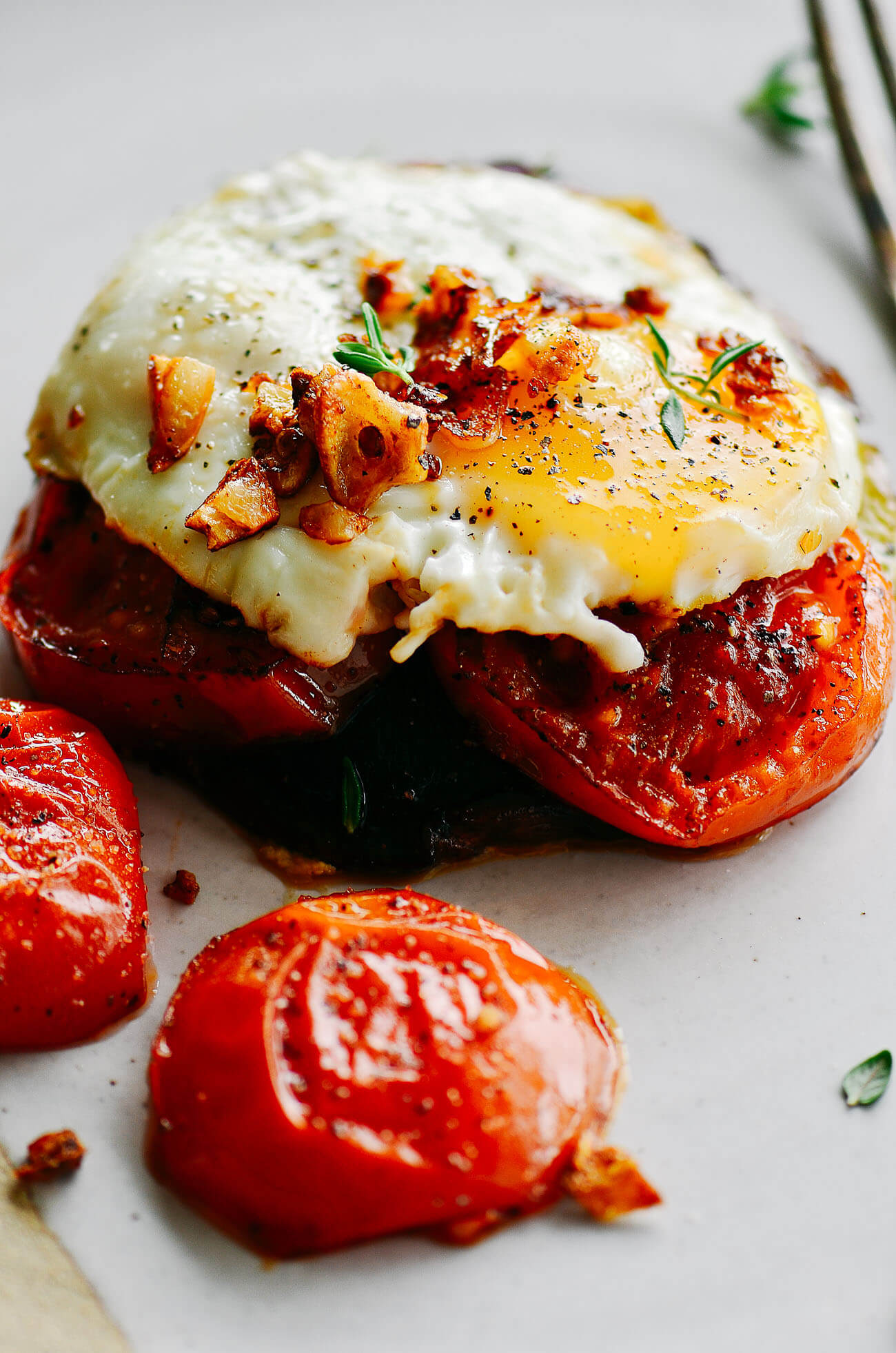 Whole30 Pan Roasted Portobello Egg Toast