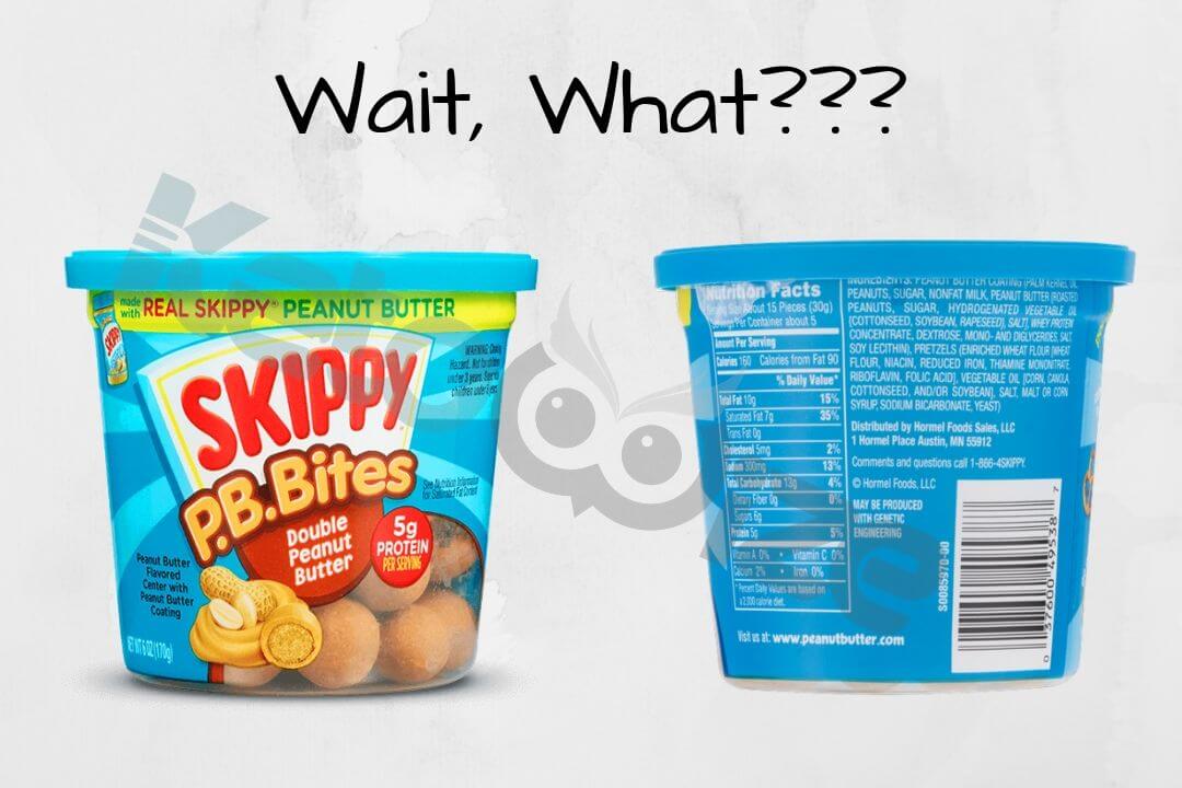 Skippy PB Bites ingredients listing
