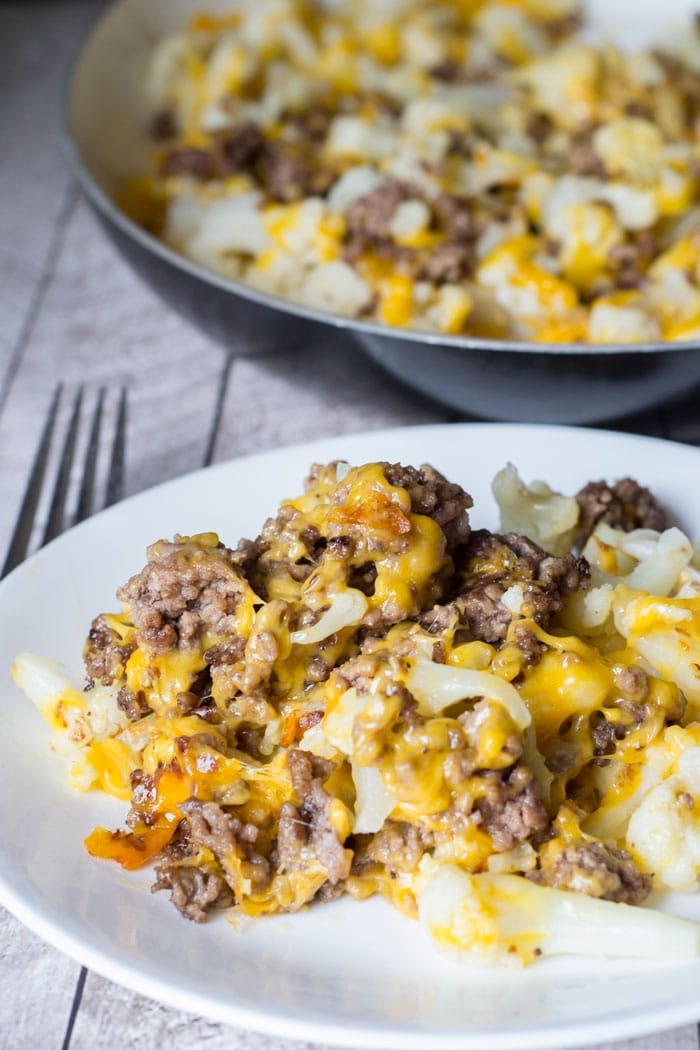 Easy Keto Recipes - Cauliflower Ground Beef Hash