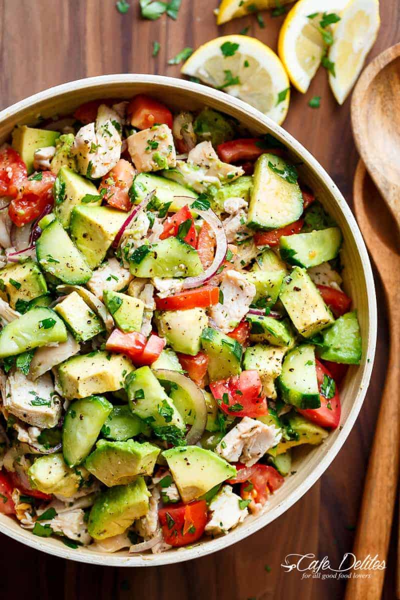 Chicken Cucumber Avocado Salad easy Keto Recipes