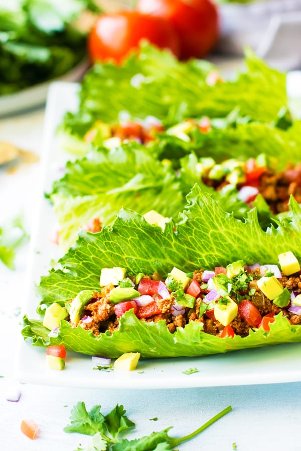 Ground Turkey Taco Lettuce Wraps for an easy weeknight dinner